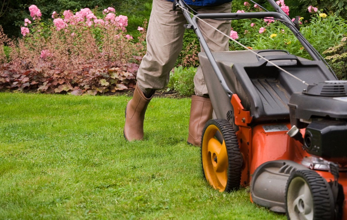 a person doing some mowing